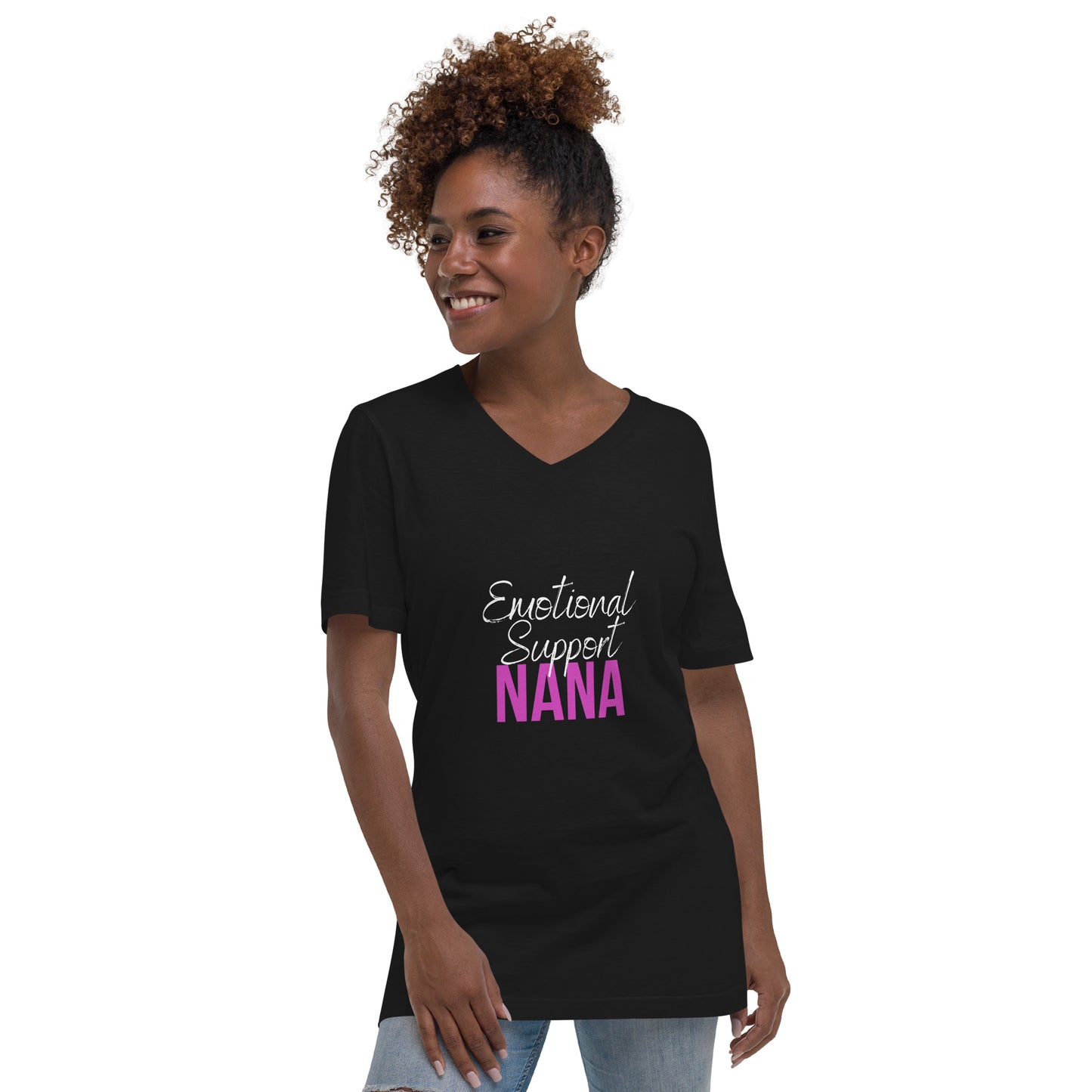 Unisex Short Sleeve Emotional Support Nana V-Neck T-Shirt