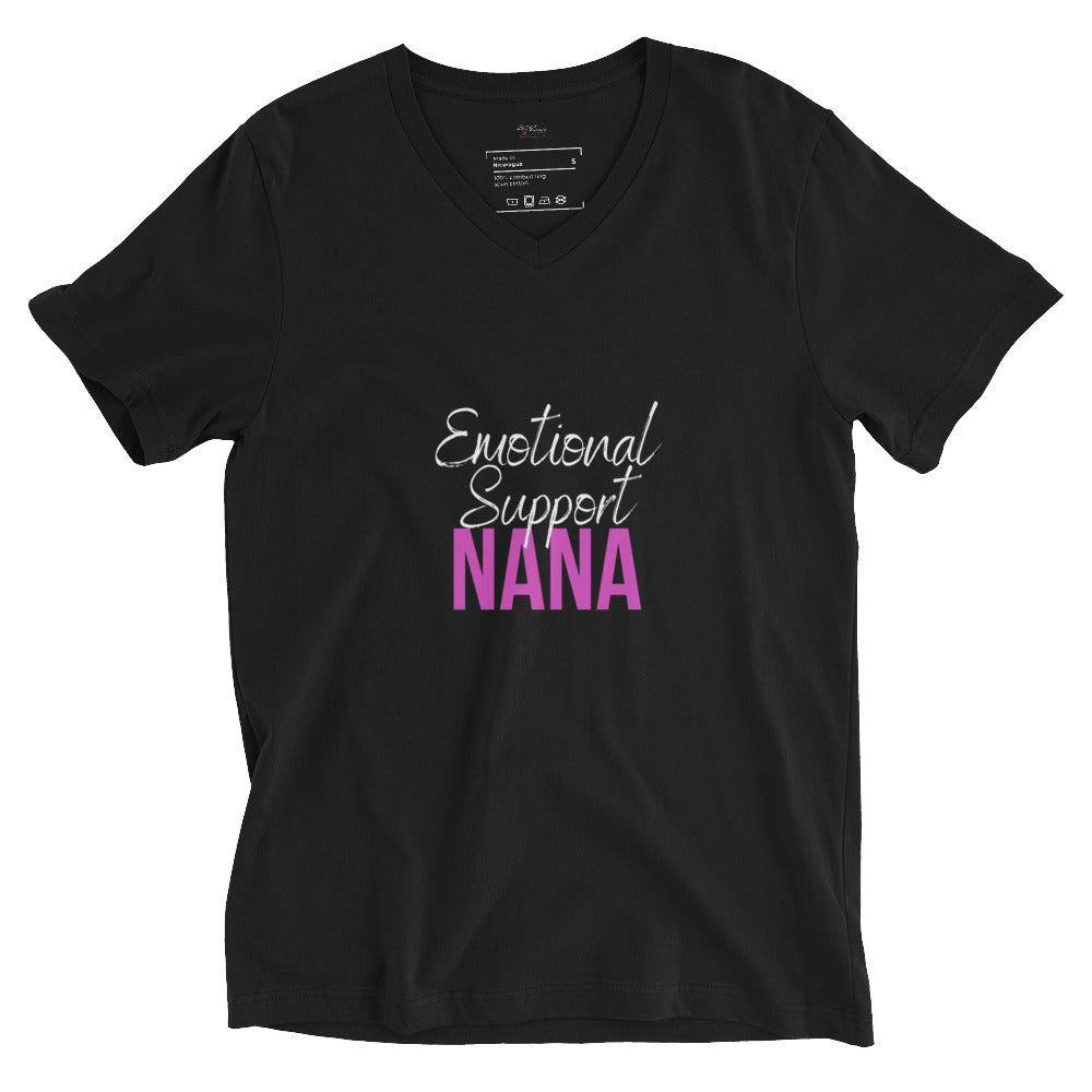 Unisex Short Sleeve Emotional Support Nana V-Neck T-Shirt