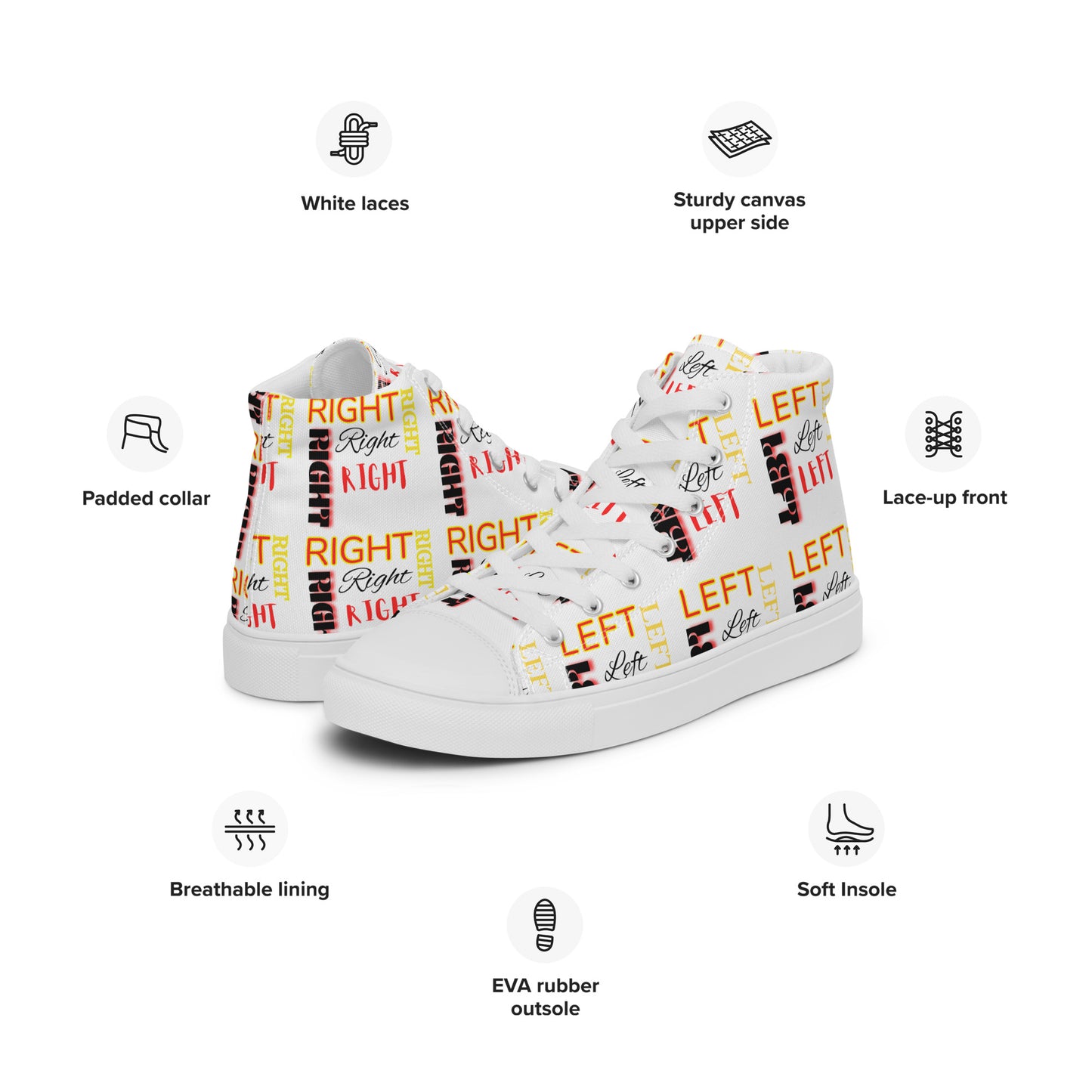 Women’s and Girl's High Top Canvas Shoes